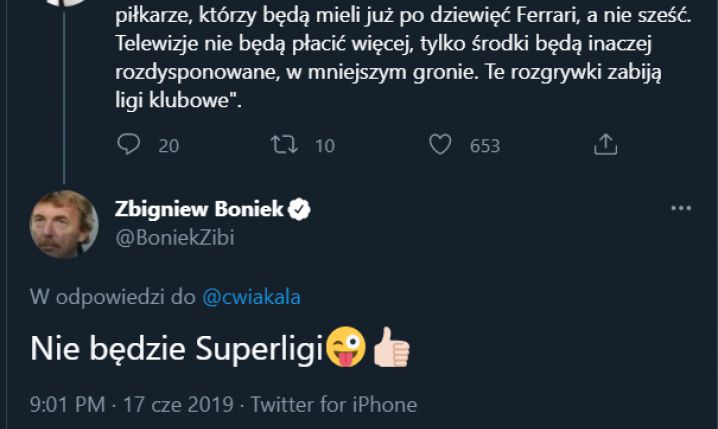 TWEET Zbigniewa Bońka sprzed 2 lat o Superlidze! :D